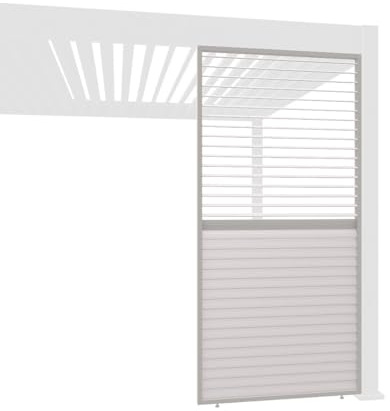 Weide Verstellbare Horizontale Lamellenwand Paneel Zubehör für Weide Pergola | Aluminium | Ivory Sand | verstellbar | Flexibler Sichtschutz und optimale Luftzirkulation | 113 cm