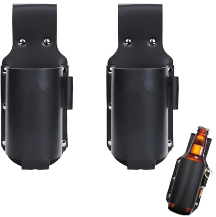 Molyorch 2 soportes para botellas de cerveza, cinturón de cerveza, para hombres, día del padre, Navidad, bebedores de cerveza, accesorios de cerveza (negro)