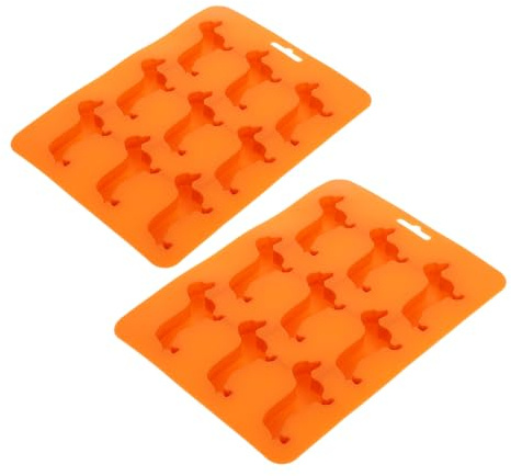 Moule à Glaçons Marron en Silicone 2 Pièces Chien 9 Compartiments