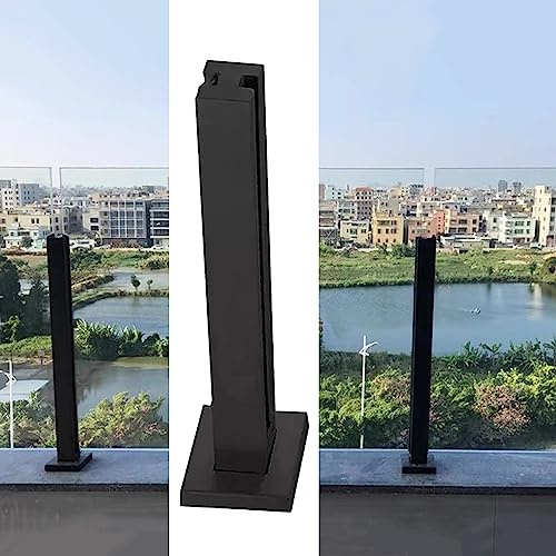 Sistema de barandilla de vidrio premium kit completo para escaleras exteriores 80/100/120/140cm altura elegante diseño de poste medio il & barandilla de seguridad para terrazas y cubiertas.