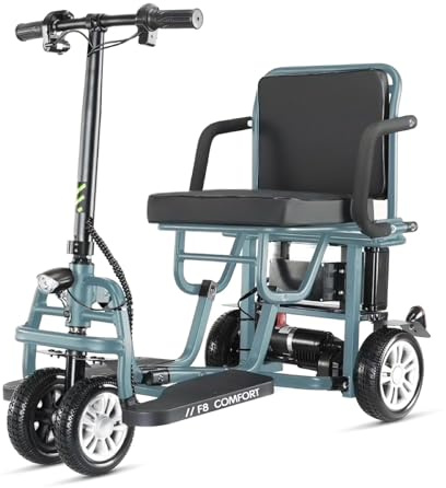 FREEJOYER Elektromobil für Senioren, 4-Rad Seniorenmobil Klappbar mit 12Ah Akku, 20KM Reichweite, Max 15Km/h, Seniorenmobil Mobilitätsroller mit Elektromagnetische Bremse, F8 COMFORT (Blau)