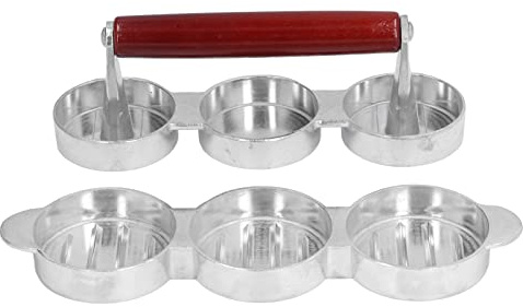 Presse à hamburger Mini moule à hamburger en alliage d'aluminium antiadhésif robuste en bois de pin portable facile à utiliser pour pique-nique en plein air camping barbecue