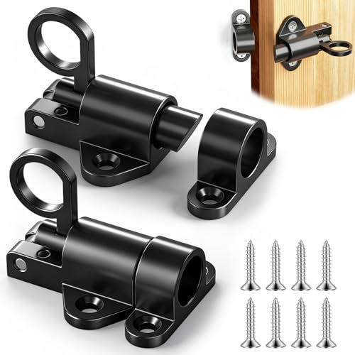 2 Stück Automatische Türriegel, Federverriegelung mit Schraube Federriegel Schlossriegel,türriegel innen für Holztüren,Schranktüren, Schuppen, Gartentore