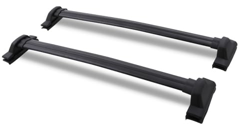 Black Roof Cross Bars Pair Compatible with Honda CRV MK3 07-11 OEM Fit Rooftop Aluminium Rails Luggage Carrier Cargo Bar Rack Storage