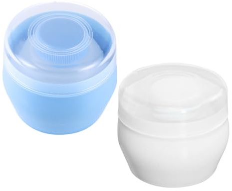 Puderquaste mit Behälter, Leere Puderdose für Körper und Babypuder | Pp Kunststoff, 2 Stück, Fluff Einsatz, für Zuhause und Alltag, Kompakt für Unterwegs