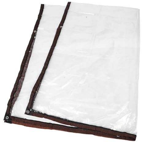 Hohopeti Telone Trasparente con Occhielli Telo Antivento e Termoisolante per Balcone Giardino e Serra Protezione Pioggia e Vento Resistente