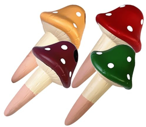 PAMINGONO Picchetti Autoirriganti in Terracotta a Forma di Fungo, Dispositivi di Irrigazione per Piante da Interno, Set da 4 Pezzi Colore Misto, per Annaffiare Fiori e Piante Colore Casuale
