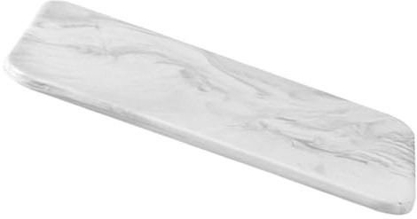 BESPORTBLE Planche à Découper en Céramique Marbrée Réutilisable, Petit Format Rectangulaire Gris, Plateau de Service Polyvalent pour Fruits, Fromages et Sushis, Accessoire Cuisine Pratique