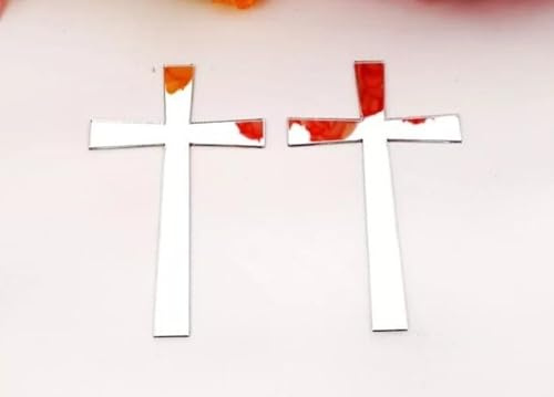 Silver Acrylic Cross Cake Topper, Christening Holy Communion Wedding, 9cm Height, 1 Count