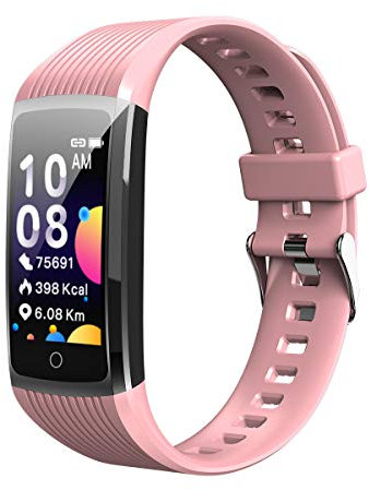 Smart Sports Armband Uhr Schritt Herzfrequenz Blutdruckmessgerät Rosa