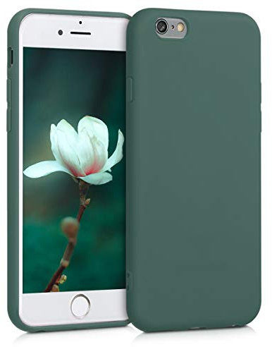 kwmobile Hülle für Apple iPhone 6 / 6S TPU Case - Handyhülle unterstützt kabelloses Laden, Flexible Schutzhülle, gummiertes Cover in Blaugrün