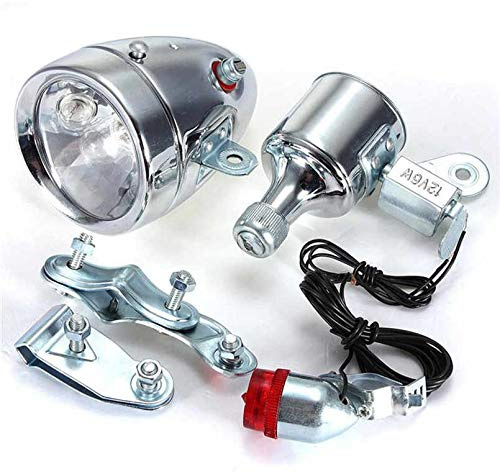 Bicycle Motorized Bike Friction generator Dynamo Headlight Tail Light 12V 6W