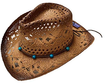 Carnavalife, Cowboy Cowboy Cowboy Hut aus 100 % Papier, mit Stoffband, Unisex, Einheitsgröße für Herren und Damen für den Sommer