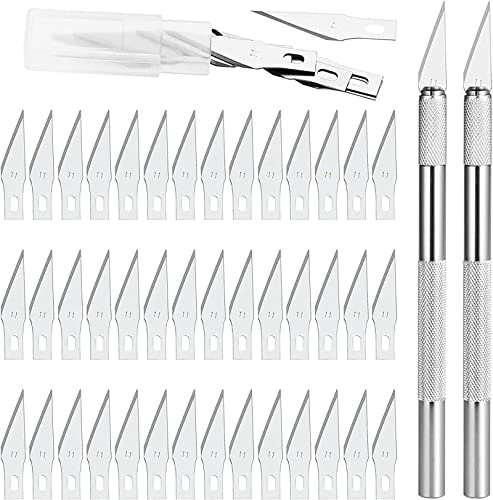 GOLDGE Precision Cutter 2 Scalpel avec 42 lames, Cutter de Précision Couteau pour Découpe de Travail d'art Bricolage, Spéléologie, Sculpture, Diy Sculpture Couteaux de Loisirs | Cutter de Précision Couteau pour Découpe, Travail d'Art Bricolage, Spéléologie, Sculpture, DIY Loisirs