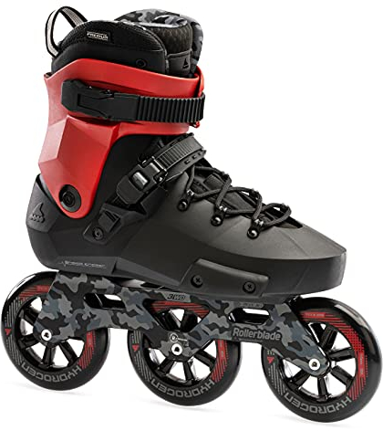 Rollerblade Twister 110 Unisex Adult Fitness Inline Skate, Black/Red, Urban Performance Inline Skates