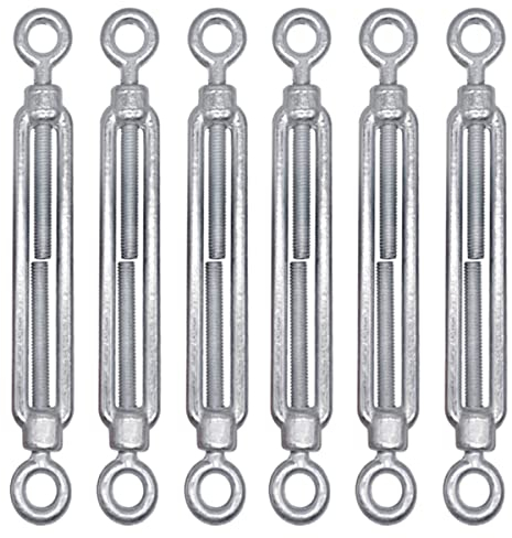 Spannschloss Drahtspanner M8, verstellbare Spannschlösser Öse und Öse, Seilseilspannung (6 Stück, M8)