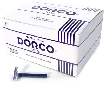 Dorco Fresh Twin Blade Disposable Razors for Men (240 Counts), Smooth & Comfortable Shave, Shaving Razors for Men, Non-Slip Handle, Ideal for Sensitive Skin & Travel