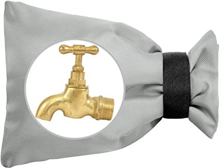 OFFCUP Outside Tap Covers for Winter, 1pcs Thickened Outdoor Tap Cover, Large Outdoor Tap Cover Large Insulated Protector Outdoor Faucet Covers for Winter from Freezing Bursting (Grey)