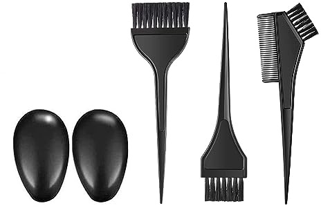 5 Pièces Pinceau de Coloration de Cheveux Peigne Brosses de Teinture de Cheveux Outils d'Applicateur de Teinture de Blanchiment pour Salon de Coiffure