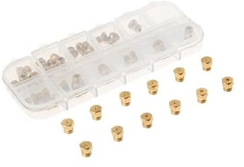 SURIEEN Range Stove Oven Orifice Conversion Kit, Propane Lp Natural Gas Brass Jet Burner Nozzle Replacement Parts M6x0.75 mm Gas Spray Tip 0.3/0.4/0/7/0.8/0.9/1.0/1.1/1.2/1.5/1.7/1.9mm, 36PCS