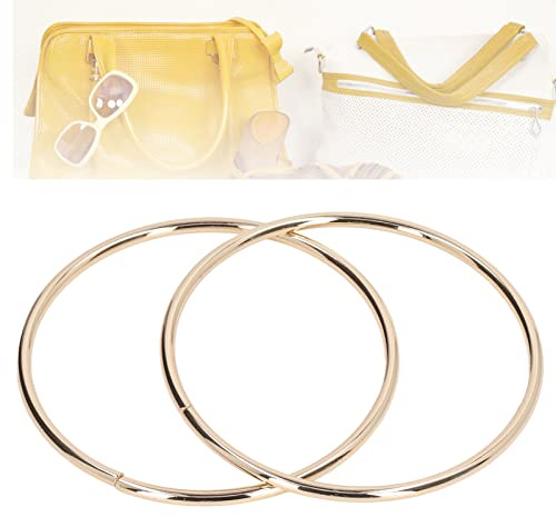 Shanrya Asas Para Bolsos, Asa Para Bolso, Asa Redonda de Metal para Bolso, Asas para Bolsa de Alta Dureza, Accesorios de Bricolaje para Bolso, Monedero, Herrajes para Equipaje (Luz de oro)