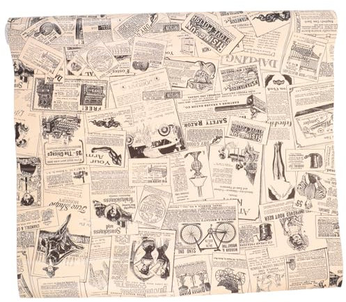 jojofuny 2 Rollos De Papel Tapiz De Periódico Vintage Decoración Del Hogar Papel Tapiz Decorativo Papel Tapiz Adhesivo Calcomanías De Pared Papel Tapiz De Fondo Revestimiento De