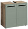 36-565-EY WBU Waschbeckenunterschrank VISTA Badschrank unter das Becken in Viking Oak / Schilf Grün ca. 60 x 62 x 31 cm