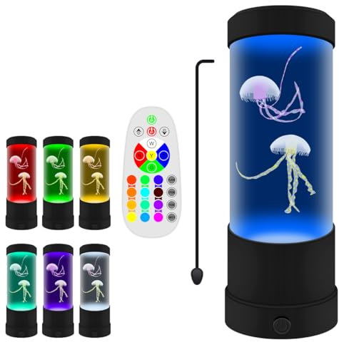 YATOSEEN Lámpara de Lava de Medusas, Luz Sensorial de Acuario de Medusas, 16 Cambios de Color con Lámpara de Medusas para Sala de Estar Dormitorio Oficina