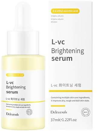 DEleventh Marca coreana Vitamina C Suero Facial Iluminador 37 ml/con ácido ascórbico 3-O-etilo y niacinamida, reduce las manchas oscuras y las líneas finas, aumenta la elasticidad, hidrata