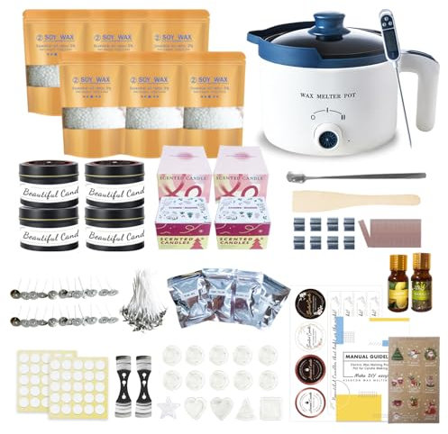 LINGQIAN Candle Making Kit with Wax Melter for Adults, DIY Wax Melt Starter Kit with Tealight Cups to Make Your Own Candles