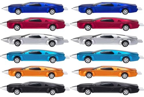 LSFCHYBY Die neuen 12PCS Sportwagen Kugelschreiber Kugelschreiber Lustiger Stift für Kinder Neuheit niedliche Stifte Cool Kids Pen Schulzubehör Rennfahrzeuge Stift Geschenke für Kinder (blaue Tinte)