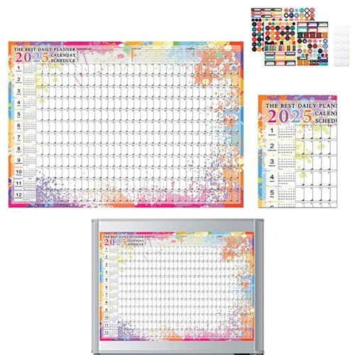 2025 Kalender Wand, Jan 2025 - Dez 2025 Wandkalender, 2025 Einzelseite Monatskalender, 12-Monats-Urlaubskalender für Zuhause, Büro, Schule, Großer Wandkalender für Jahresplanung