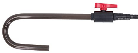 Fish Tank Auto Water Filler Tube, Wall Mounted Automatic Top Off Refiller Pipe with Control Valve, Suitable for 3/8, 1/2, 3/4 Hose, Made of Premium Plastic Material (Curved Hook