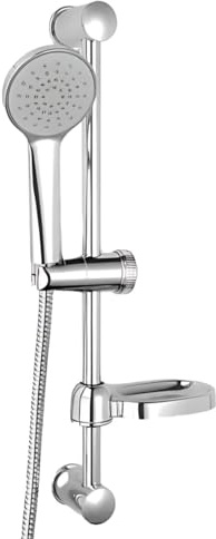AMBRA WATER Saliscendi doccia regolabile con doccetta e portasapone modello hello, 1 getto, altezza asta 455 mm