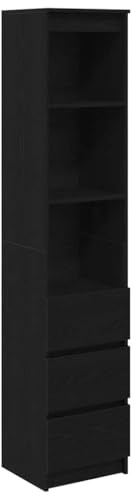 vidaXL Highboard Black Oak 37.5x35x180 cm Engineered Wood