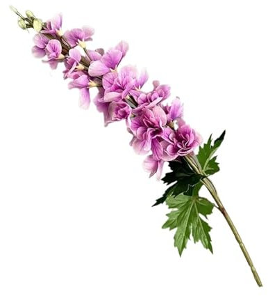 WENH 4 Stücke Hand-fühlen Latex Film Delphinium Künstliche Blumen Hochzeit Blumenarrangement Violett Hause Dekoration Party Floral Hyazinthe(Purple red,58cm)
