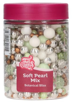 FunCakes Soft Pearls Perle di Zucchero, Botanical Bliss, 80 g | Palline di Zucchero Commestibili, Perfette per Decorare Torte, Cupcake, Biscotti, Dolci e Altro, Decorazioni per Torte
