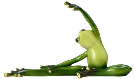 DZAY Yoga Frosch Garten Deko Draußen Figur,Dekofigur Frösche für Miniteich DekoTierfigur Froschfigur,Yoga Frosch Figuren Gartendeko für Draußen Zimmer Schreibtisch Deko (03)