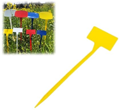 20 Pezzi Marcatori Per Piante Da Giardino Con Bandierine Per Segnalazione Irrigatori - Etichette Colorate Per Identificare Piante e Fiori - Decorazioni Pratiche Per Il Giardino (Giallo, 30 CM)