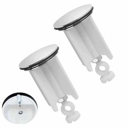 2 Stück Abflussstopfen, Universal Höhenverstellbar Premium Waschbeckenstöpsel 40mm Ersatz Stöpsel Stopfen Stöpsel Waschbecken für Waschbecken, Küche, Bad, Spüle