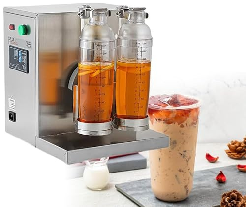 WEIMILOR Shaker per tè al Latte a Doppio Telaio, Macchina per shakerare Il tè al Latte, 400r al Minuto, Macchina Automatica per la Produzione di Latte in Acciaio Inossidabile per tè al Latte