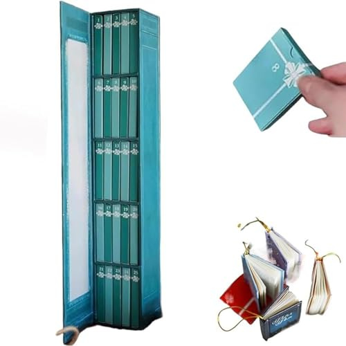 Mini Book Ornament Advent, Mini Book Ornament Advent Calendar 2025, Literature Lovers Gifts Calendar with 24 Volume Gift, Christmas Books Advent Calendar for Books Lovers (Blue)