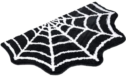 Tappeto di Halloween, tappeto gotico con ragnatela, tappeto da doccia, tappeto antiscivolo, decorazione per la casa, per Halloween, cucina, soggiorno, doccia, interni ed esterni, feste di vacanza e