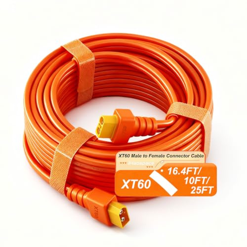 iHaospace XT60 Verlängerungskabel 5M 12AWG Stecker auf Buchse | XT60 Verlängerung Kabel für Ecoflow Anker Portable Powerstation Solar Generator Female to Male