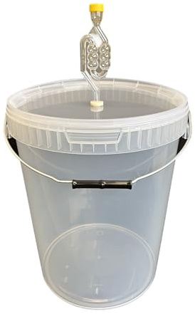 SILPLAST Contenitore per fermentazione da 25 l, con tubo di fermentazione, coperchio in gomma, secchio per gli ospiti, per birra, vino o poltiglia, per alimenti, ideale per birre amatoriali