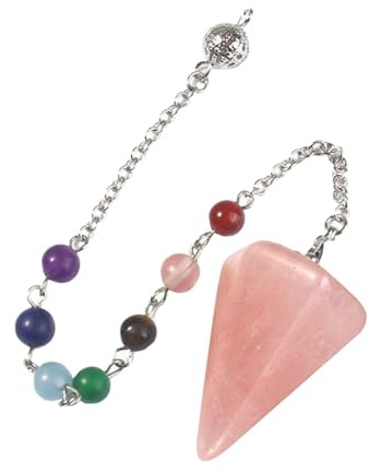 Kristallpendel för spådom - Metafysiskt andligt chakra balanserande pendel | Dowsing Quartz Pendel Smycken För Kvinnor Män Häxkonst, Energibalans