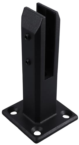 EXQUIMEUBLE Pince à Verre D'escalier en Acier Inoxydable Noir Fixation Sécurisée et Installation Facile pour Support de Rambarde Piscine ou Garde-corps Extérieur