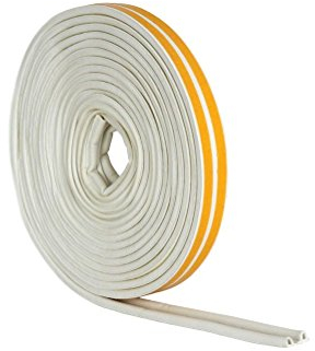 Stormguard EPDM P Profile Draught Excluder - Self Adhesive Rubber Weather Strip - 10m, White