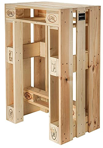 Schroth Home Pali Bar Tisch 71,5 x 47 x 105 cm – Stehtisch aus Holz– Bistrotisch aus Paletten– robust massiv pflegeleicht
