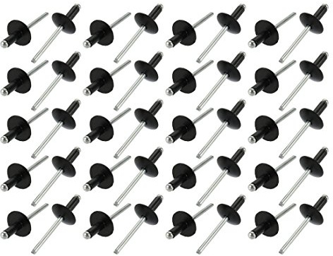sourcing map 40Stk.Aluminum Offenes Ende Groß Flansch Blind Nieten 4,8mm x 12mm